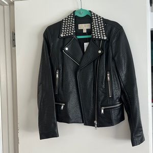 Michael Kors Leather Moto Jacket - Size Small